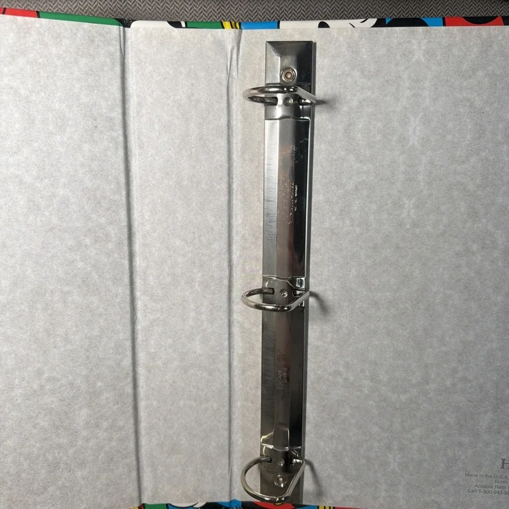 Vintage 1990s Disney Mickey Mouse School 3 Ring Hard Binder Photo Album 10.5x12